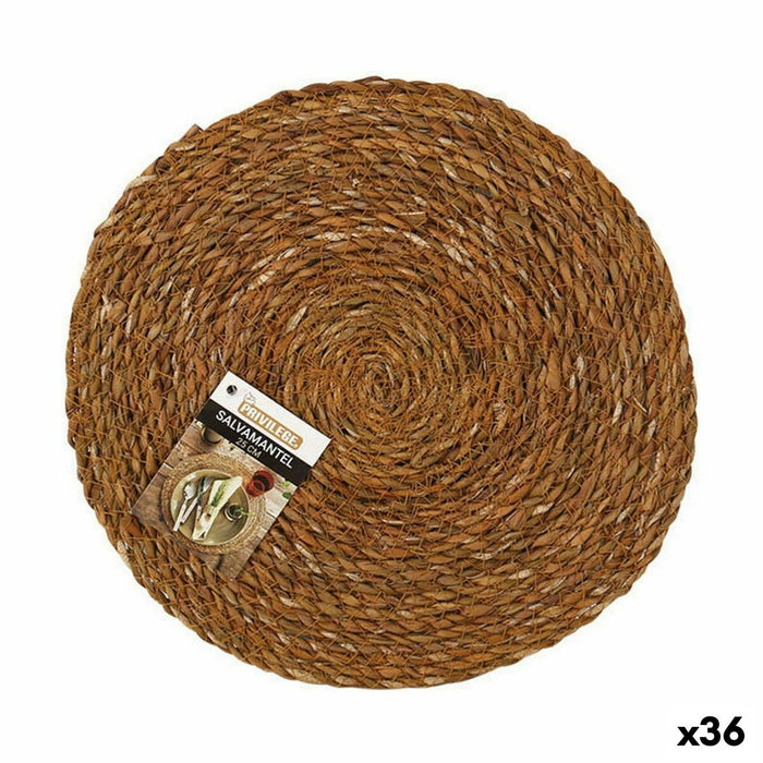 Suport Protecție pentru Masă Privilege Alge marine Maro Ø 25 cm (36 Unități)