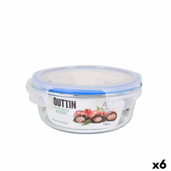 Cutie pentru prânz ermetică Quttin Rotundă 1,3 L (6 Unități)