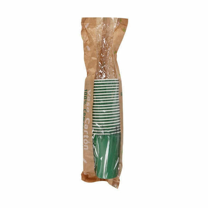 Set de pahare Algon De unică folosință Carton Verde 20 Piese 220 ml (20 Unități)