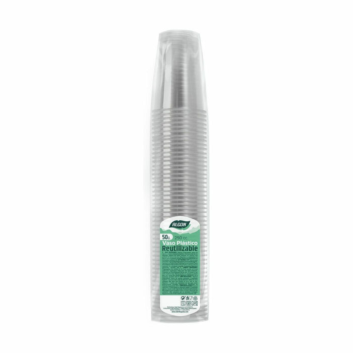 Set de pahare refolosibile Algon Transparent 50 Piese 250 ml (24 Unități)