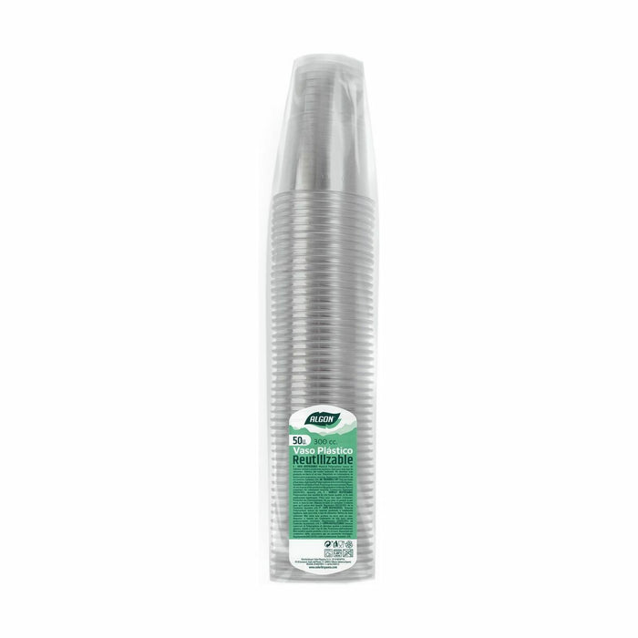 Set de pahare refolosibile Algon Transparent 50 Piese 300 ml (24 Unități)