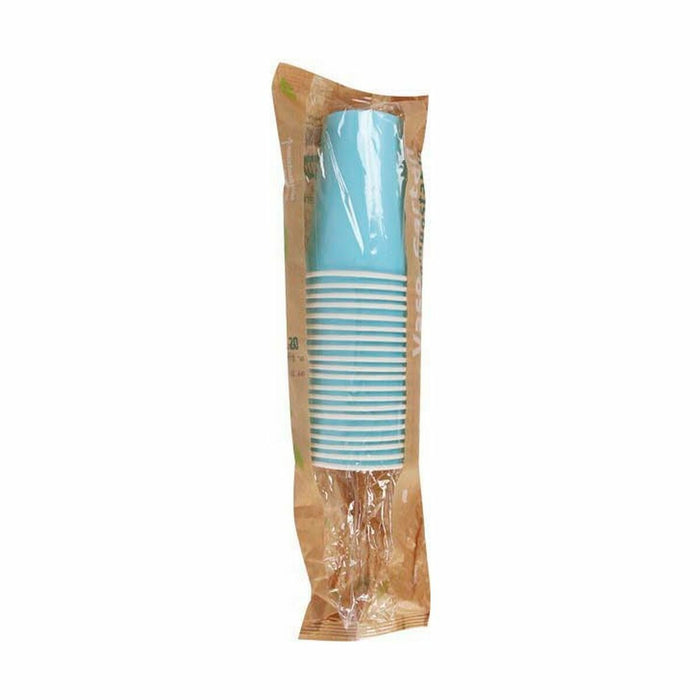 Set de pahare Algon De unică folosință Carton Albastru 20 Piese 220 ml (20 Unități)