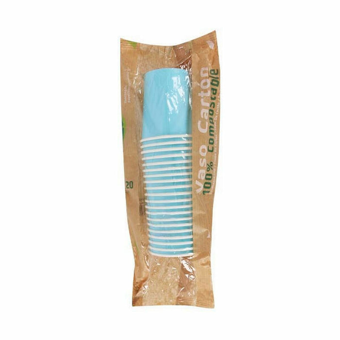 Set de pahare Algon De unică folosință Carton Albastru 20 Piese 120 ml (24 Unități)