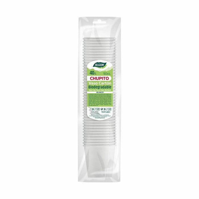Set de Pahare Shot Algon De unică folosință Carton Alb 40 Piese 50 ml (36 Unități)