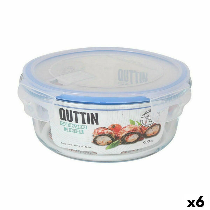 Cutie pentru prânz ermetică Quttin Rotundă 900 ml (6 Unități)