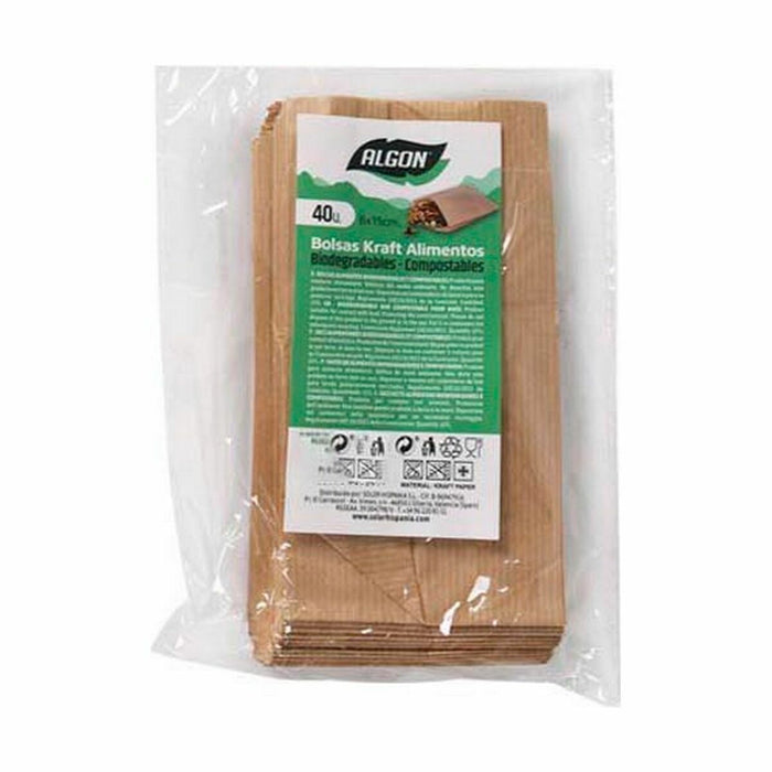 Set de Genți Algon De unică folosință hârtie kraft 40 Piese 8 x 15 cm (48 Unități)