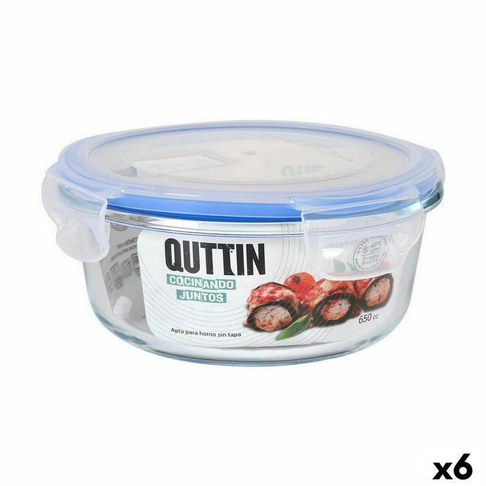 Cutie pentru prânz ermetică Quttin Rotundă 650 ml ø 15,5 x 7,1 cm (6 Unități)