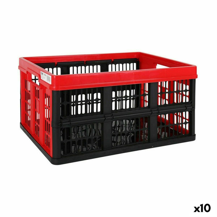 Cutie pliantă cu toartă Tontarelli Voilà Roșu 45 L 53 x 37 x 27 cm (10 Unități)