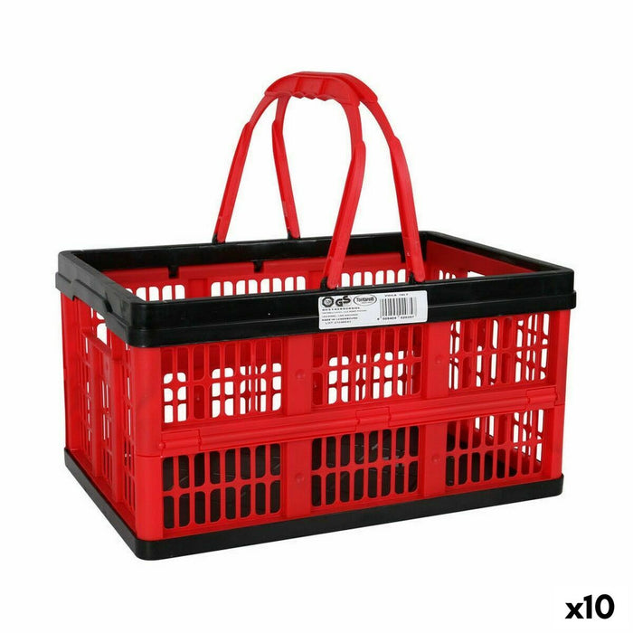 Cutie pliantă cu toartă Tontarelli Voilà 16 L Roșu 39 x 25,5 x 21 cm (10 Unități)