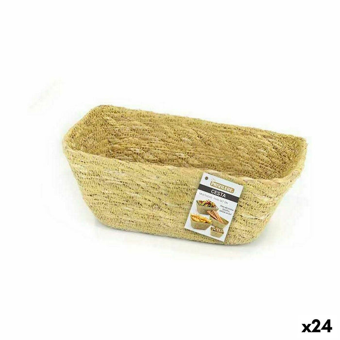 Coș Multifuncțional Privilege Iarbă de mare Dreptunghiular 11 x 6,5 x 7 cm (24 Unități)