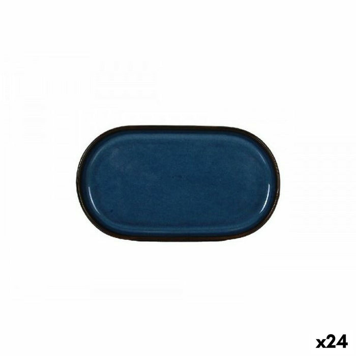 Tavă pentru gustari La Mediterránea Chester Albastru Oval 13 x 8 x 4 cm (24 Unități)