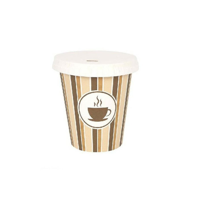 Set de pahare Algon Cu Capac De unică folosință Cafea Carton 6 Piese 250 ml (20 Unități)