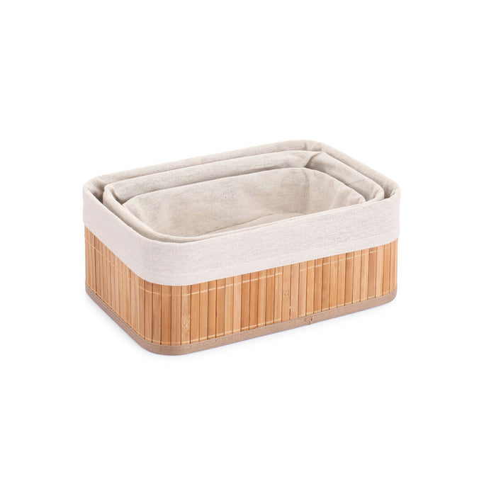 Set de Coșuri Confortime Natural Bambus (3 Piese) (6 Unități)