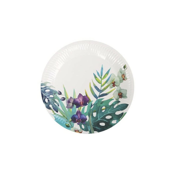 Set de farfurii Algon De unică folosință Carton Tropical 12 Piese 18 cm (24 Unități)