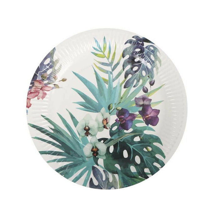 Set de farfurii Algon De unică folosință Carton Tropical 3 Piese 28 cm (24 Unități)