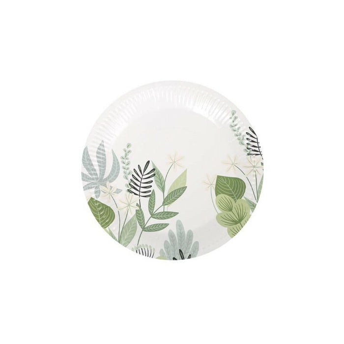 Set de farfurii Algon De unică folosință Carton Floral 12 Piese 18 cm (24 Unități)