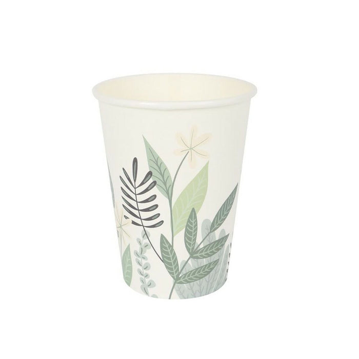 Set de pahare Algon De unică folosință Carton Floral 8 Piese 330 ml (18 Unități)
