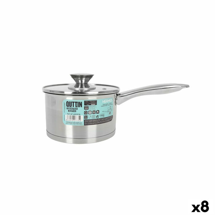 Caserolă cu capac Quttin Hermes 1,8 L Oțel (8 Unități)