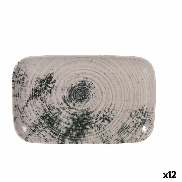 Tavă pentru gustari La Mediterránea Aspe Gri Dreptunghiular 30 x 18 x 2,5 cm (12 Unități)