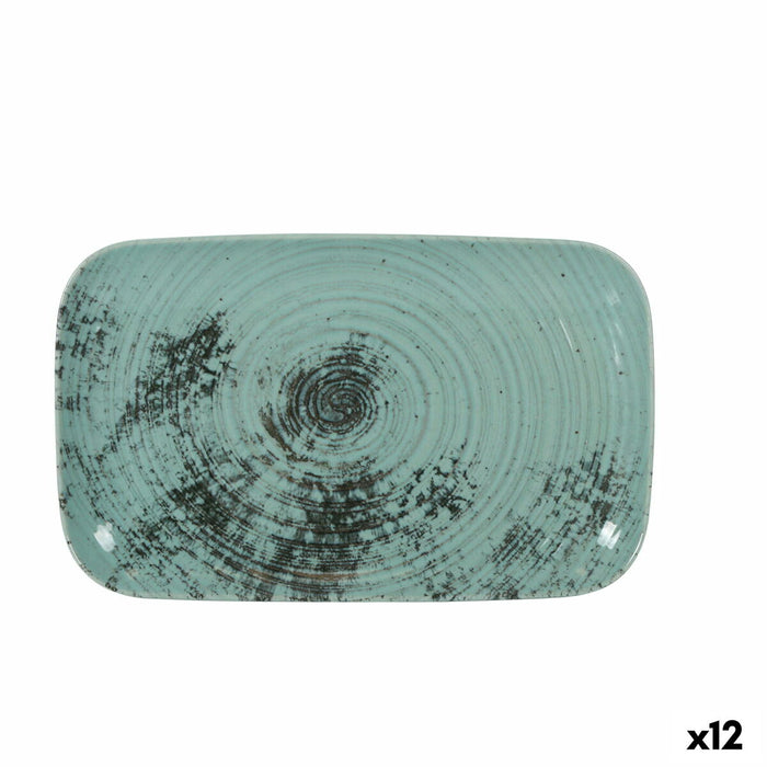 Tavă pentru gustari La Mediterránea Aspe Turquoise Dreptunghiular 30 x 18 x 2,5 cm (12 Unități)