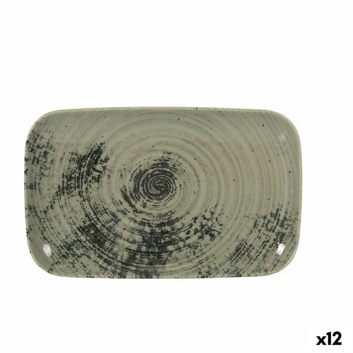 Tavă pentru gustari La Mediterránea Aspe Verde Dreptunghiular 30 x 18 x 2,5 cm (12 Unități)