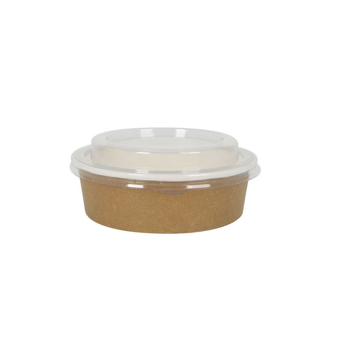 Set de Tăvi Algon Cu Capac De unică folosință hârtie kraft 5 Piese 500 ml (12 Unități)