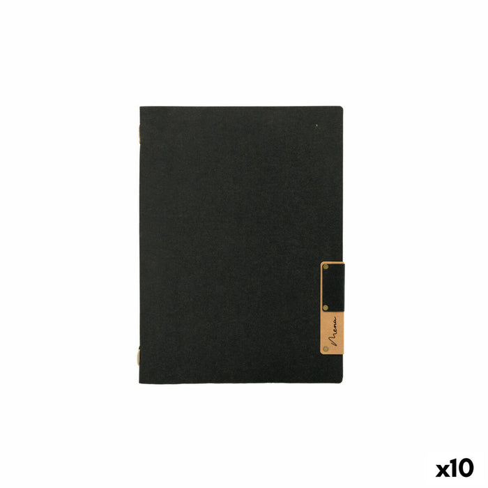 Suporturi pentru meniuri Securit Rezistent la apă Negru 34 x 24,5 x 1 cm (10 Unități)