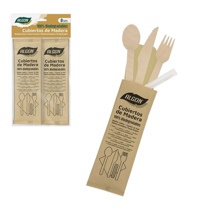 Set de Tacâmuri Algon 45 Piese Lemn (12 Unități)