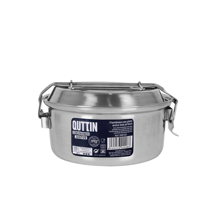 Cutie pentru Prânz Quttin Farfurie Oțel inoxidabil Ø 16 x 8,2m (6 Unități)