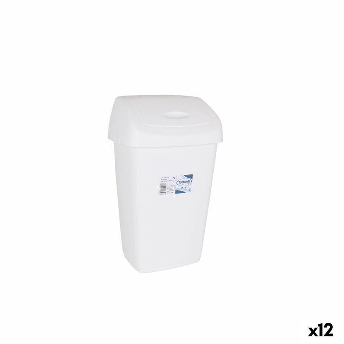 Coș de gunoi pentru hârtie Tontarelli Aurora Alb 9L Cu Capac (12 Unități)