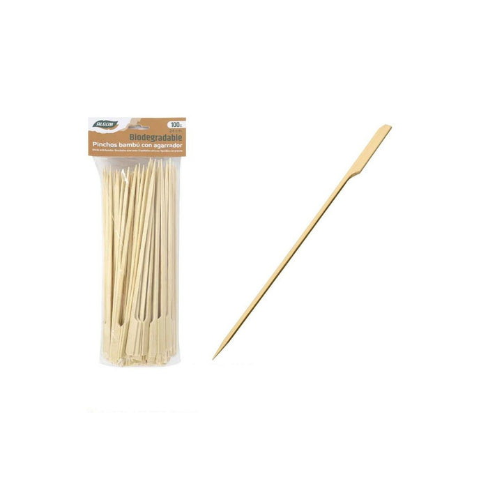 Set de frigărui pentru grătar Algon Bambus 100 Piese 24 cm (12 Unități)