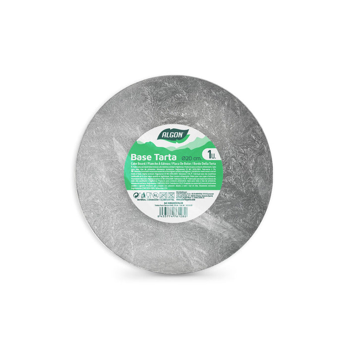 Stativ pentru prăjituri Algon Argintiu 20 x 20 x 1 cm Rotund (24 Unități)