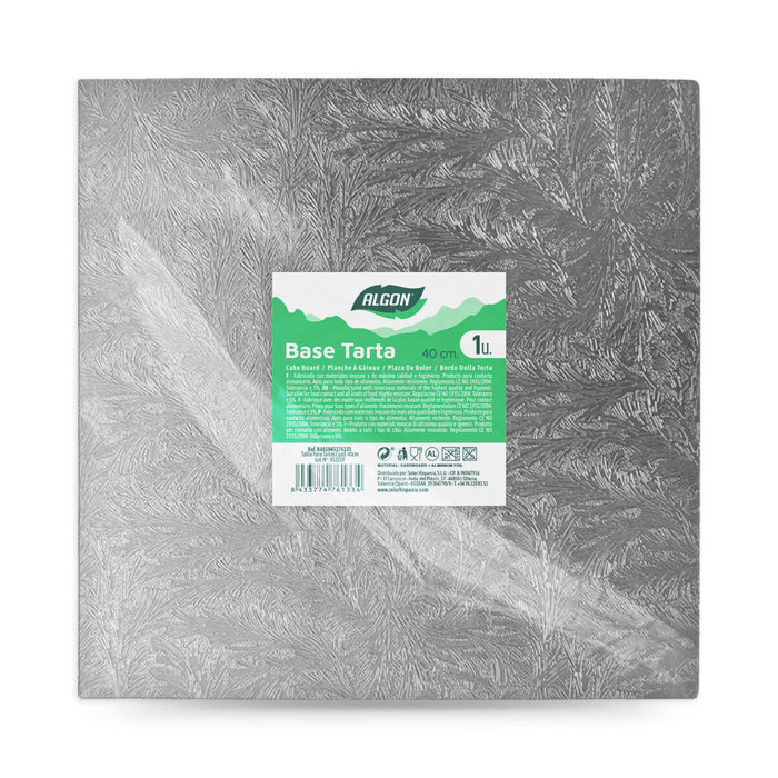 Stativ pentru prăjituri Algon Argintiu 40 x 40 x 1,5 cm Pătrat (12 Unități)