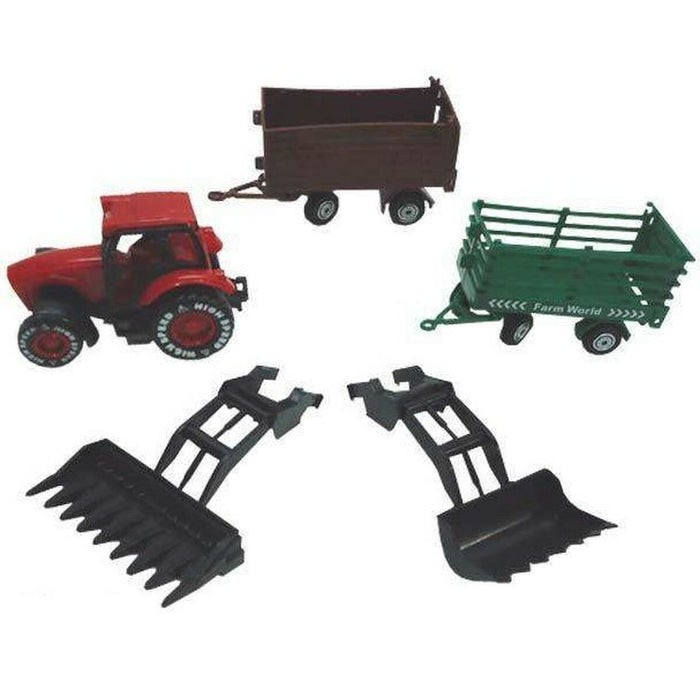 Set de Jucării cu Vehicule Tractor Accesorii 5 Piese