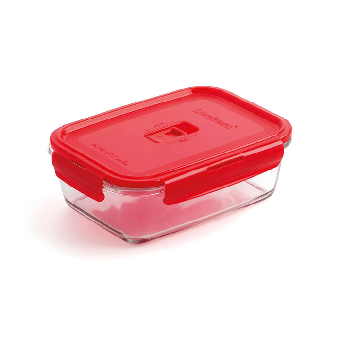 Cutie pentru prânz ermetică Luminarc Pure Box Roșu 16 x 11 cm 820 ml Sticlă (6 Unități)