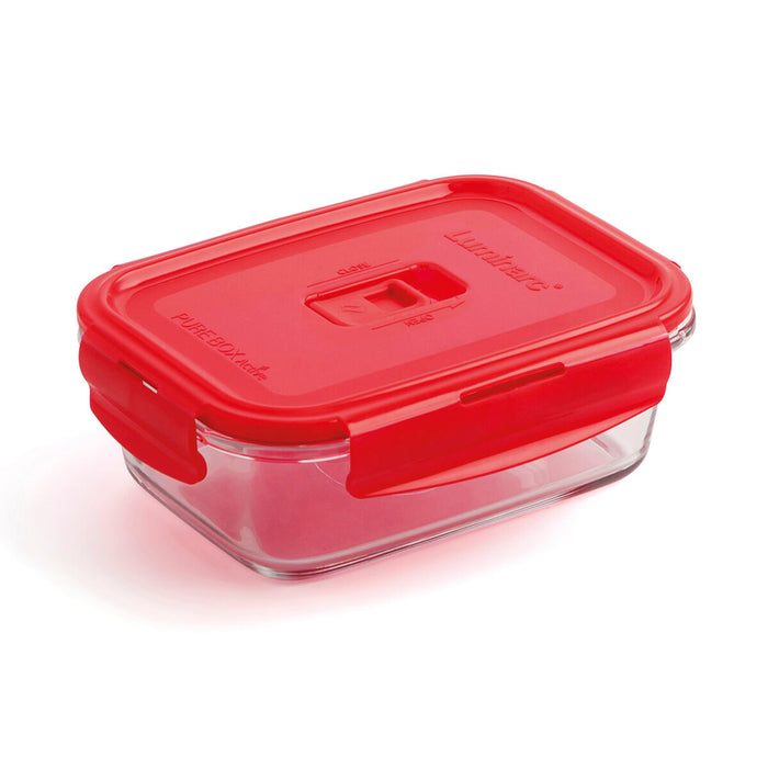 Cutie pentru prânz ermetică Luminarc Pure Box 19 x 13 cm Roșu 1,22 L Sticlă (6 Unități)