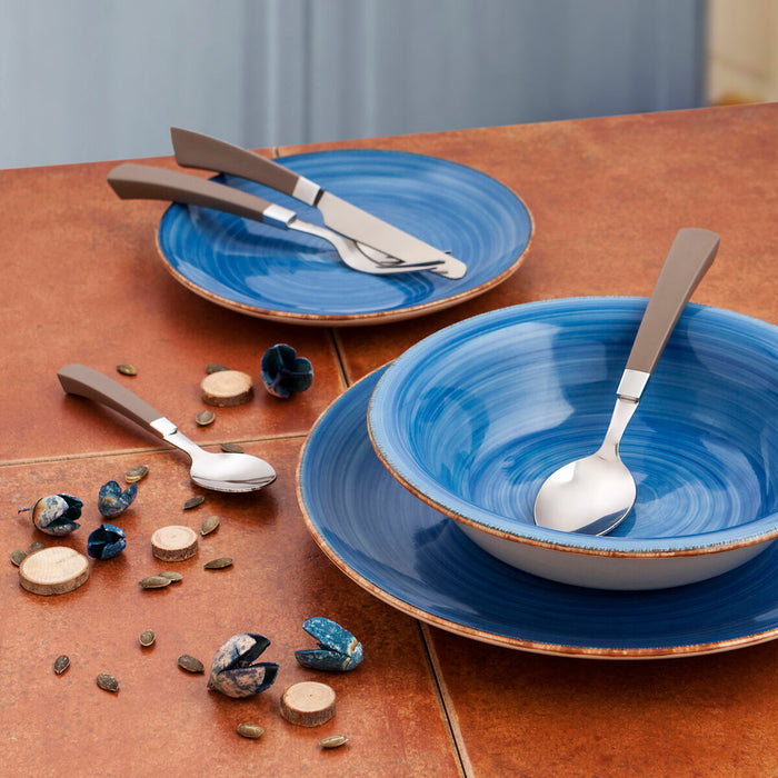 Platou Plat Quid Vita Azul Albastru Ceramică Ø 27 cm (12 Unități)