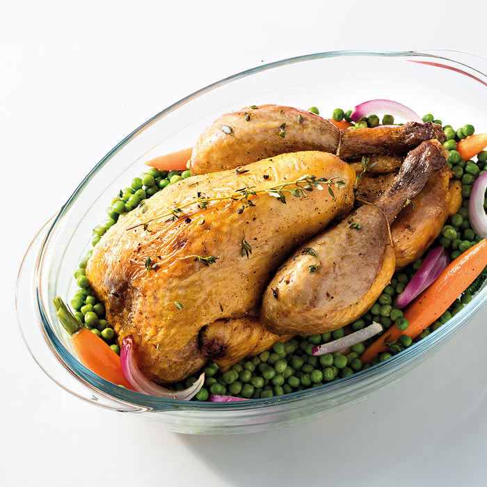 Vas pentru Cuptor Ô Cuisine Ocuisine Vidrio Oval Transparent Sticlă 35 x 25 x 7 cm (6 Unități)