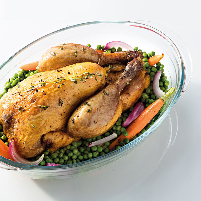 Vas pentru Cuptor Ô Cuisine   Oval 40 x 28 x 7 cm Transparent Sticlă (4 Unități)
