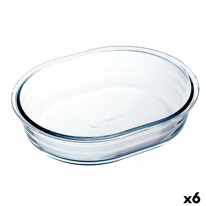 Formă pentru cuptor Ô Cuisine Oval 19 x 14 x 4 cm Transparent (6 Unități)