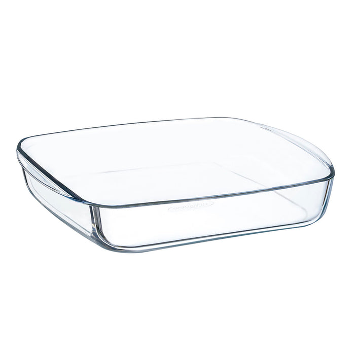 Platou pentru Servire Ô Cuisine Pătrat 25 x 22 x 5 cm Transparent Sticlă (6 Unități)