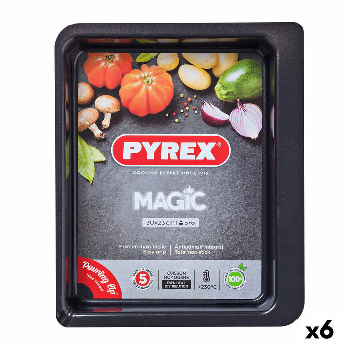 Vas pentru Cuptor Pyrex Magic Dreptunghiular Metal 30 x 23 cm 6 Unități