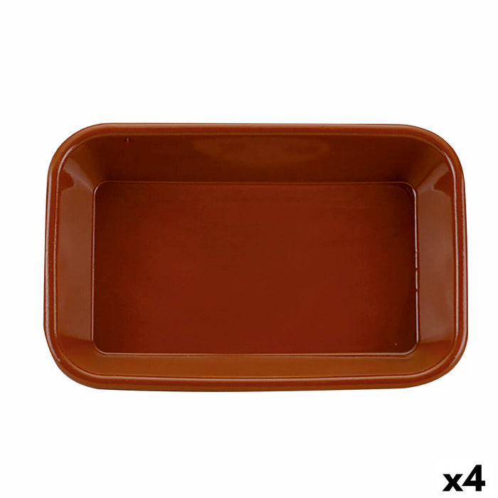 Platou pentru Servire Raimundo Argilă arsă Ceramică Maro (35 x 25 x 6 cm) (4 Unități)
