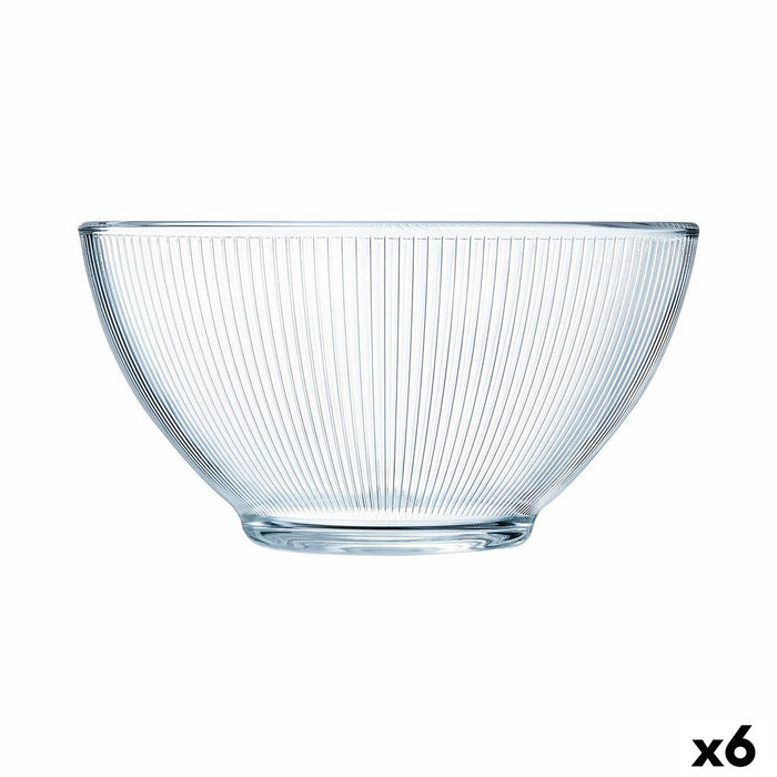 Bol Luminarc Stripy Mic Dejun Transparent Sticlă (500 ml) (6 Unități)