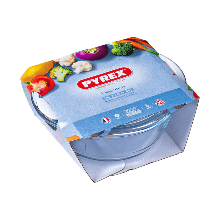 Caserolă Cu Capac Pyrex Essentials Transparent 1,4 L (3 Unități)