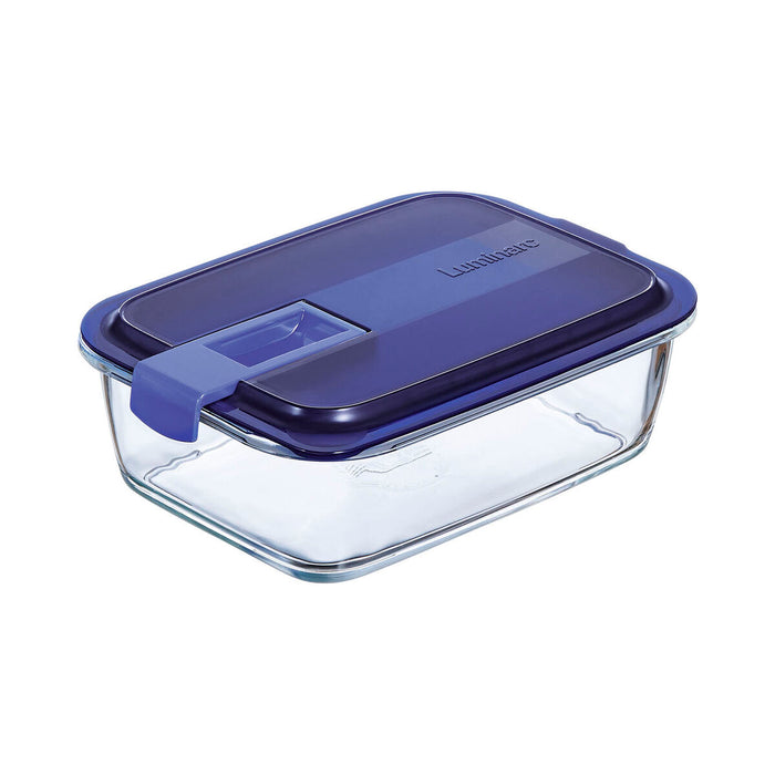 Cutie pentru prânz ermetică Luminarc Easy Box Albastru Sticlă (6 Unități) (1,22 L)
