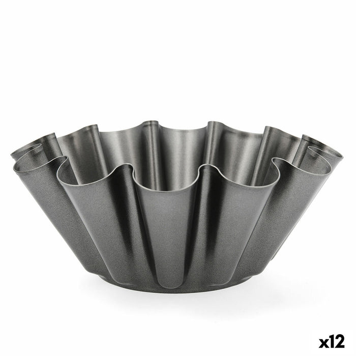 Formă pentru cremă de zahăr ars Quid Sweet Grey Negru 23 x 9 cm (12 Unități)