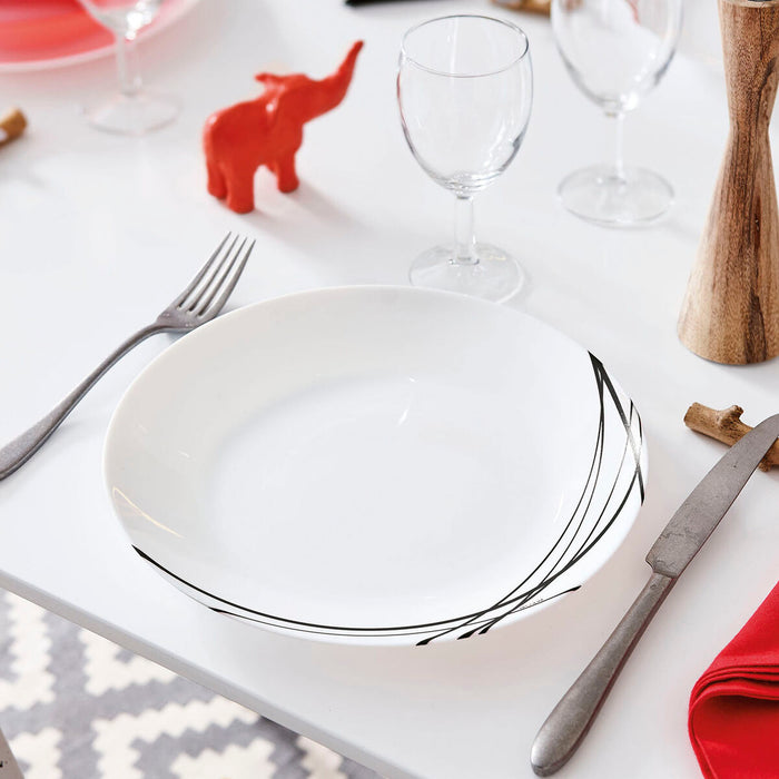 Platou Plat Arcopal Domitille Negro Bicolor Sticlă 25 cm (12 Unități)
