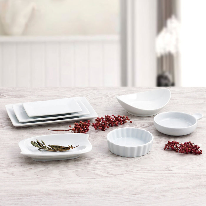 Platou Plat Quid Gastro Fun Alb Ceramică 29,5 x 11 x 3 cm (6 Unități)
