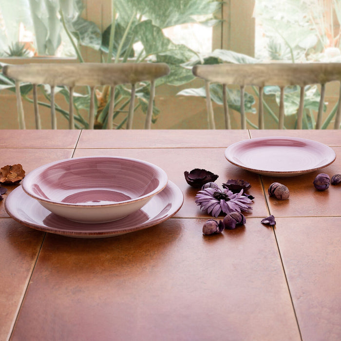 Farfurie pentru desert Quid Vita Peoni Roz Ceramică 19 cm (12 Unități)